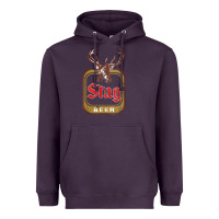 Plum Vintage Stag Beer, distressed Heavyweight Hoodie - Craftify