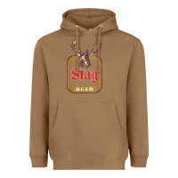 Toasted Coconut Vintage Stag Beer, distressed Heavyweight Hoodie - Craftify