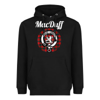 Black MacDuff Clan Scottish Name Coat Of Arms Tartan Heavyweight Hoodie - Craftify