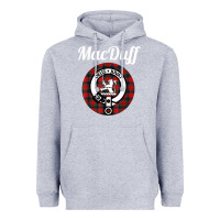 Heather Grey MacDuff Clan Scottish Name Coat Of Arms Tartan Heavyweight Hoodie - Craftify