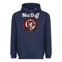 Navy MacDuff Clan Scottish Name Coat Of Arms Tartan Heavyweight Hoodie - Craftify