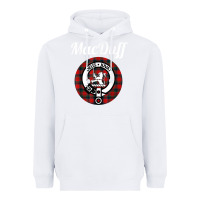 White MacDuff Clan Scottish Name Coat Of Arms Tartan Heavyweight Hoodie - Craftify