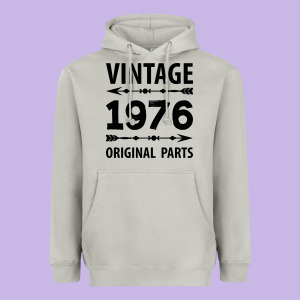 Vintage 1976 Original Parts Heavyweight Hoodie Designed By Craftify