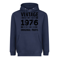 Navy VINTAGE 1976 ORIGINAL PARTS Heavyweight Hoodie - Craftify