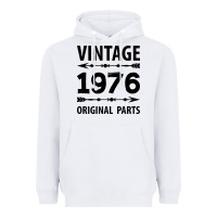 White VINTAGE 1976 ORIGINAL PARTS Heavyweight Hoodie - Craftify