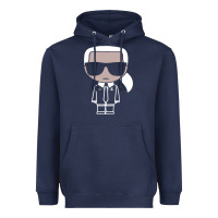 Navy KARLS LAGERFELDS Heavyweight Hoodie - Craftify