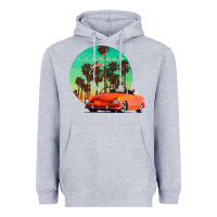 Heather Grey karmann ghia sunset palm love quote Heavyweight Hoodie - Craftify