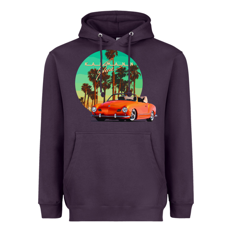 Karmann Ghia Sunset Palm Love Quote Heavyweight Hoodie by Craftify | Teevron