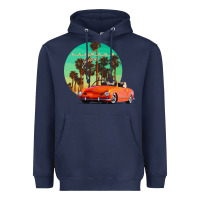 Navy karmann ghia sunset palm love quote Heavyweight Hoodie - Craftify