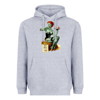 Heather Grey Zombie Pin Up Girl Halloween Heavyweight Hoodie - Craftify