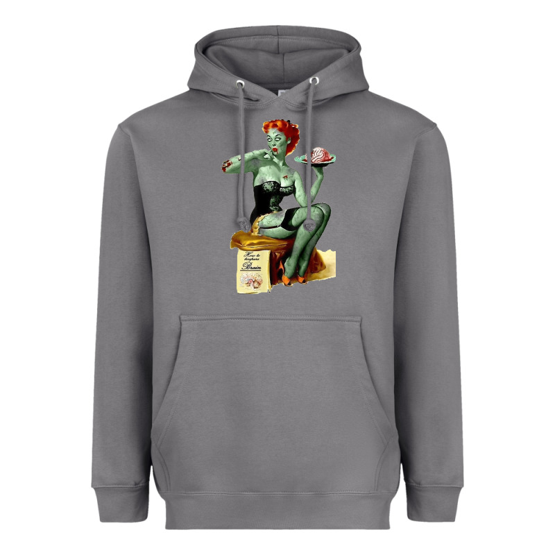 Zombie Pin Up Girl Halloween Heavyweight Hoodie by Craftify | Teevron