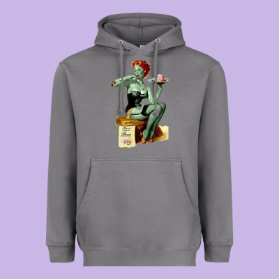 Zombie Pin Up Girl Halloween Heavyweight Hoodie Designed By Craftify