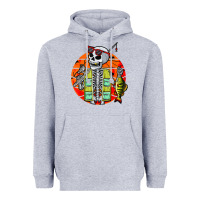 Heather Grey skeleton fishing lover moon halloween costume fish Heavyweight Hoodie - Craftify