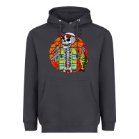 Smoke skeleton fishing lover moon halloween costume fish Heavyweight Hoodie - Craftify