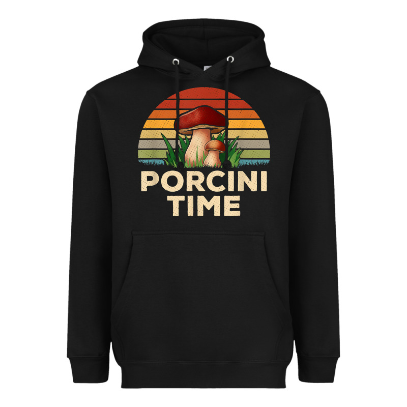 Vintage Sunset Porcini Mushroom Hunting Boletus Edulis T Shirt Heavyweight Hoodie by Craftify | Teevron