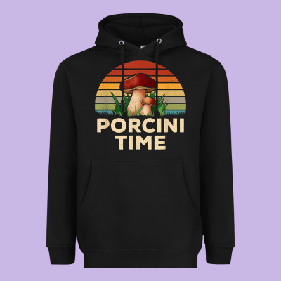 Vintage Sunset Porcini Mushroom Hunting Boletus Edulis T Shirt Heavyweight Hoodie Designed By Craftify