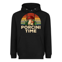Black vintage sunset porcini mushroom hunting boletus edulis t shirt Heavyweight Hoodie - Craftify