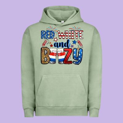 Red White And Boozy Urban Hoodie Designed By Ranaportraitstore
