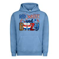 Pigment Pebble Blue red white and boozy Urban Hoodie - RanaPortraitStore