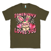 Army Green Somebunny loves you Easter Day Classic Tee - CowGirlArtShop