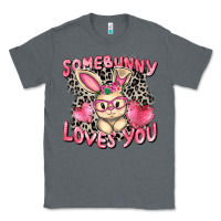 Charcoal Heather Somebunny loves you Easter Day Classic Tee - CowGirlArtShop
