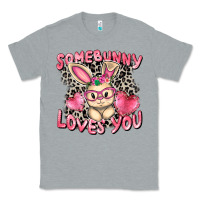 Heather Grey Somebunny loves you Easter Day Classic Tee - CowGirlArtShop