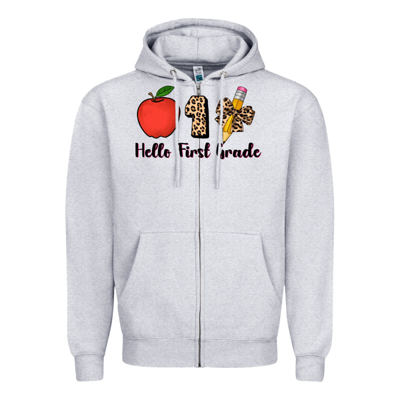 Hello First Grade Leopard 3200x2400 Zipper Hoodie by AdoDesignShop | Teevron