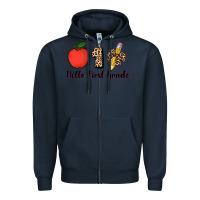 Navy hello first grade leopard 3200x2400 Zipper Hoodie - AdoDesignShop