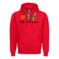 Red hello first grade leopard 3200x2400 Zipper Hoodie - AdoDesignShop