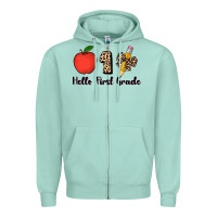 Seafoam hello first grade leopard 3200x2400 Zipper Hoodie - AdoDesignShop