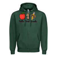 Sports Green hello first grade leopard 3200x2400 Zipper Hoodie - AdoDesignShop