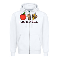 White hello first grade leopard 3200x2400 Zipper Hoodie - AdoDesignShop