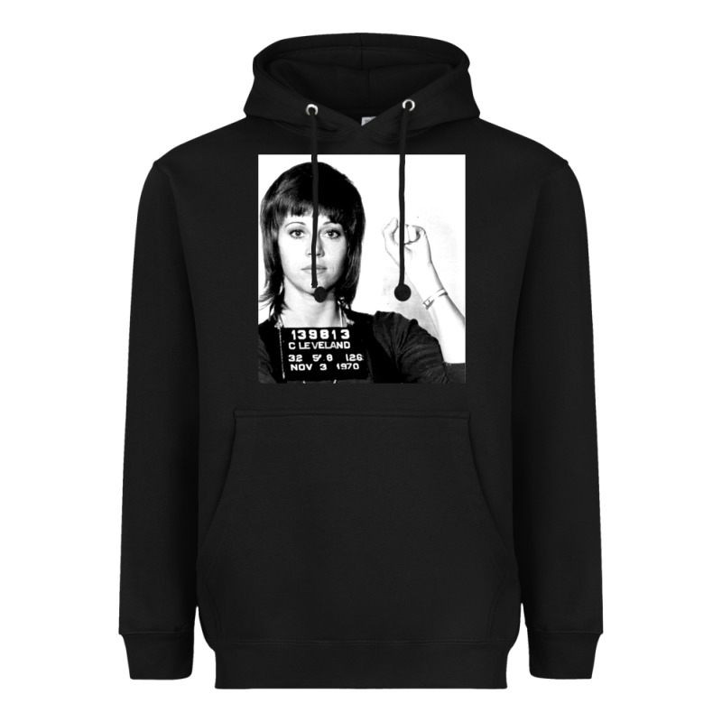 Jane Fonda Mugshot Gift Heavyweight Hoodie by Craftify | Teevron