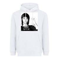White Jane Fonda Mugshot GIFT Heavyweight Hoodie - Craftify