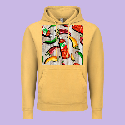 Mexican Chili And Pepper Seamless Pattern Vintage Hoodie Designed By Bundleandbundleshop