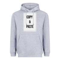 Heather Grey Copy Paste Heavyweight Hoodie - Craftify