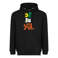 Black De La Soul Print Heavyweight Hoodie - Craftify