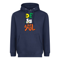 Navy De La Soul Print Heavyweight Hoodie - Craftify