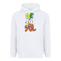 White De La Soul Print Heavyweight Hoodie - Craftify