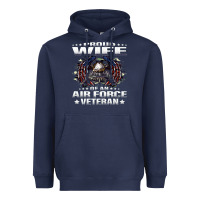 Navy proud wife of an air force veteran military vet spouse gifts premium m Heavyweight Hoodie - Craftify