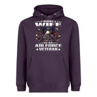 Plum proud wife of an air force veteran military vet spouse gifts premium m Heavyweight Hoodie - Craftify