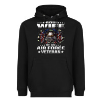 Black proud wife of an air force veteran military vet spouse gifts premium m Heavyweight Hoodie - Craftify