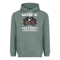 Sage proud wife of an air force veteran military vet spouse gifts premium m Heavyweight Hoodie - Craftify