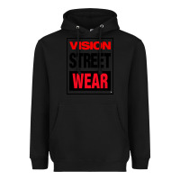 Black VISION STREET WEAR Heavyweight Hoodie - InspiraDesign
