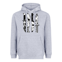 Heather Grey knives horror movie friday halloween horror goth evil t shirt Heavyweight Hoodie - InspiraDesign