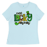 Baby Blue One lucky mom St. Patrick's Ladies Tee - OliviaCreatesArt