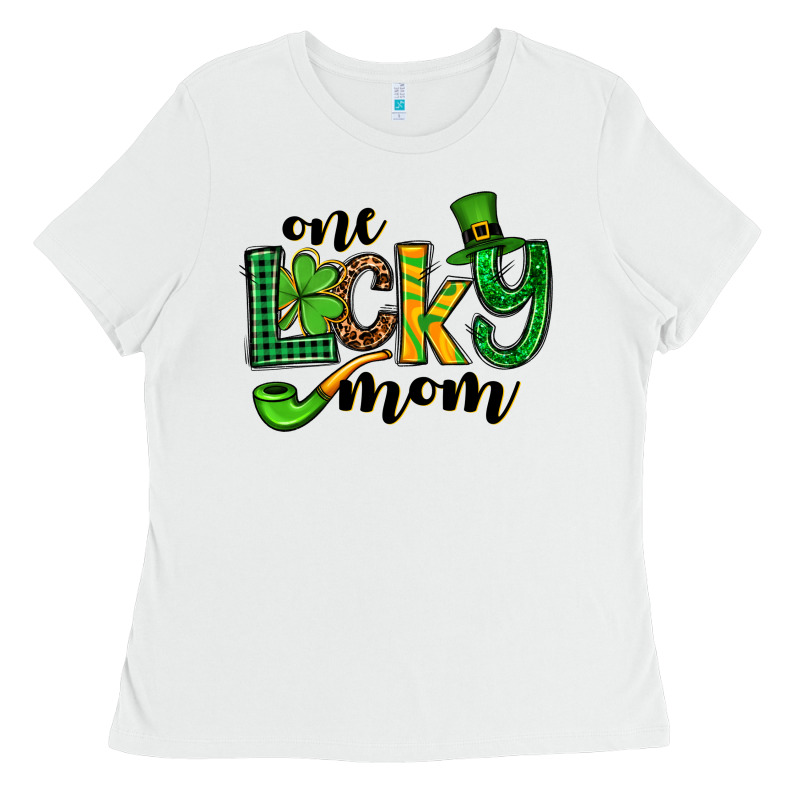 One Lucky Mom St. Patrick's Ladies Tee by OliviaCreatesArt | Teevron