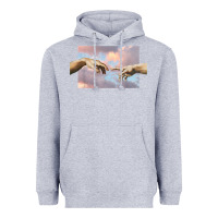 Heather Grey creation of adam hands aesthetic t shirt Heavyweight Hoodie - InspiraDesign