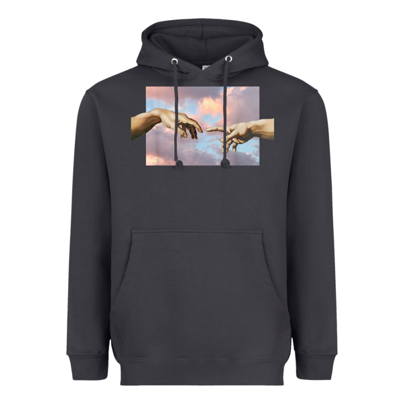 Creation Of Adam Hands Aesthetic T Shirt Heavyweight Hoodie by InspiraDesign | Teevron