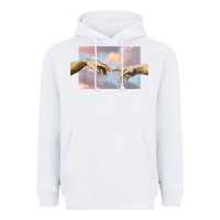White creation of adam hands aesthetic t shirt Heavyweight Hoodie - InspiraDesign